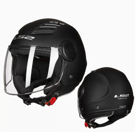 Шлем 3/4 LS2 Airflow Чёрный Матовый XL