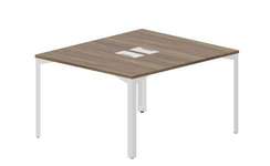 Составной стол на 2 рабочих места 118х136,6х75см (2 металлических  аутлета)