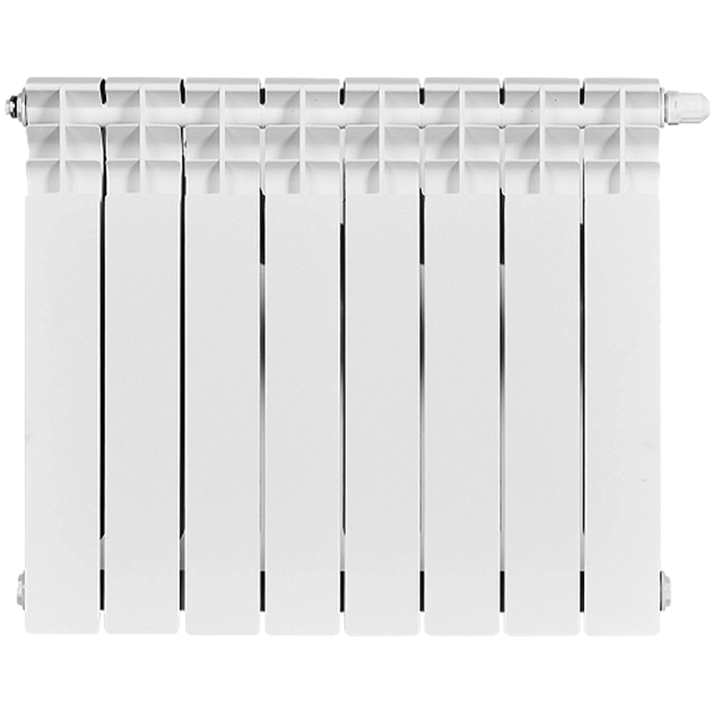 Радиатор биметаллический STOUT TITAN VENTIL 500 - 8 секций (подключение нижнее правое, цвет белый)