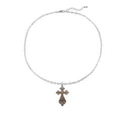 "Кулон Крест арт936" подвеска в смешанном покрытии из коллекции "Религиозные украшения" от Jenavi с замком карабин