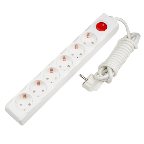 S-GCD6-3B Удлинитель Uniel серии Стандарт, с/з, 6 гн., шнур 3 м, выкл.