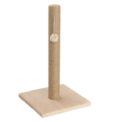 # Когтеточка столбик на подставке джут 30х30х54 ø7 кд-10 капучино