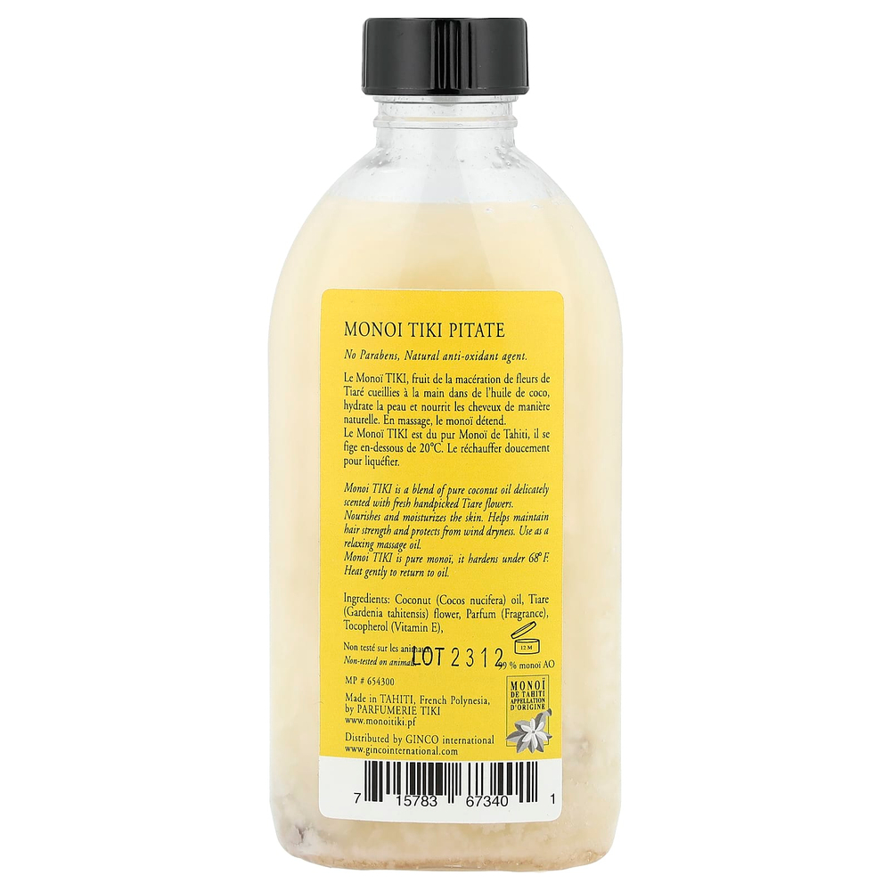 Monoi Tiare Tahiti, Monoi Tiki Tahiti®, кокосовое масло, питат и жасмин, 120 мл (4 жидк. унции)