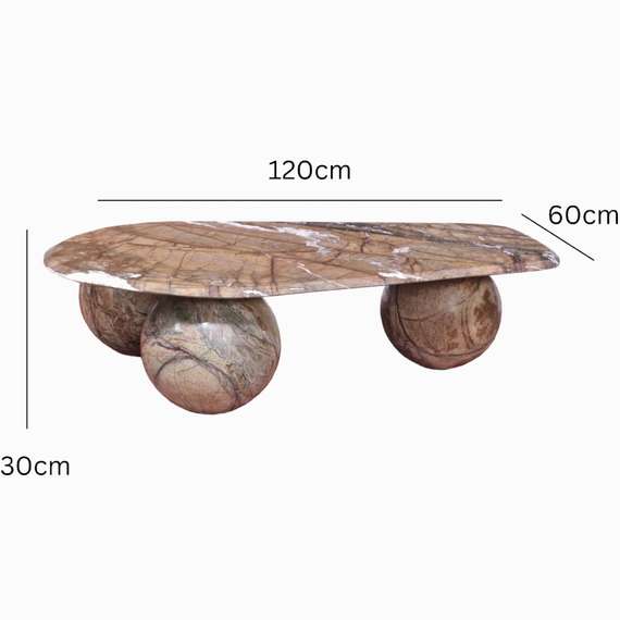 Кофейный стол Peregrine 120х60 см, коричневый индийский мрамор
