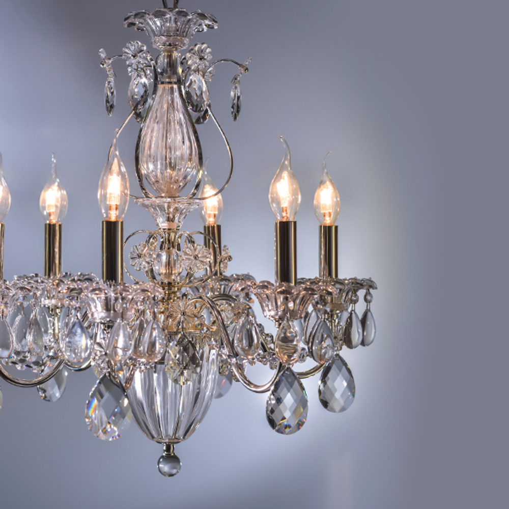 790064 Люстра SCHON 6x60W E14 Серебро