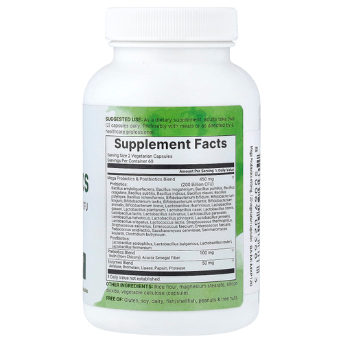 Micro Ingredients, Mega Probiotics, пробиотики, 120 вегетарианских капсул