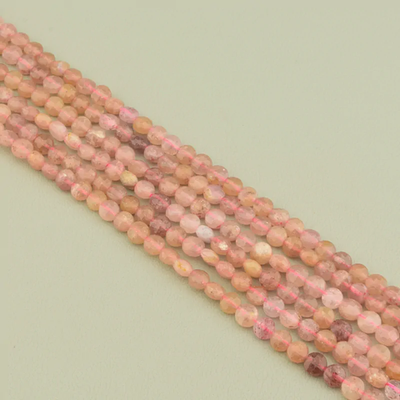 Нитка Клубничный кварц 37 см. (Без замка)