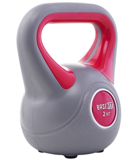 Гиря пластиковая DB-503, 2 кг, серый/розовый