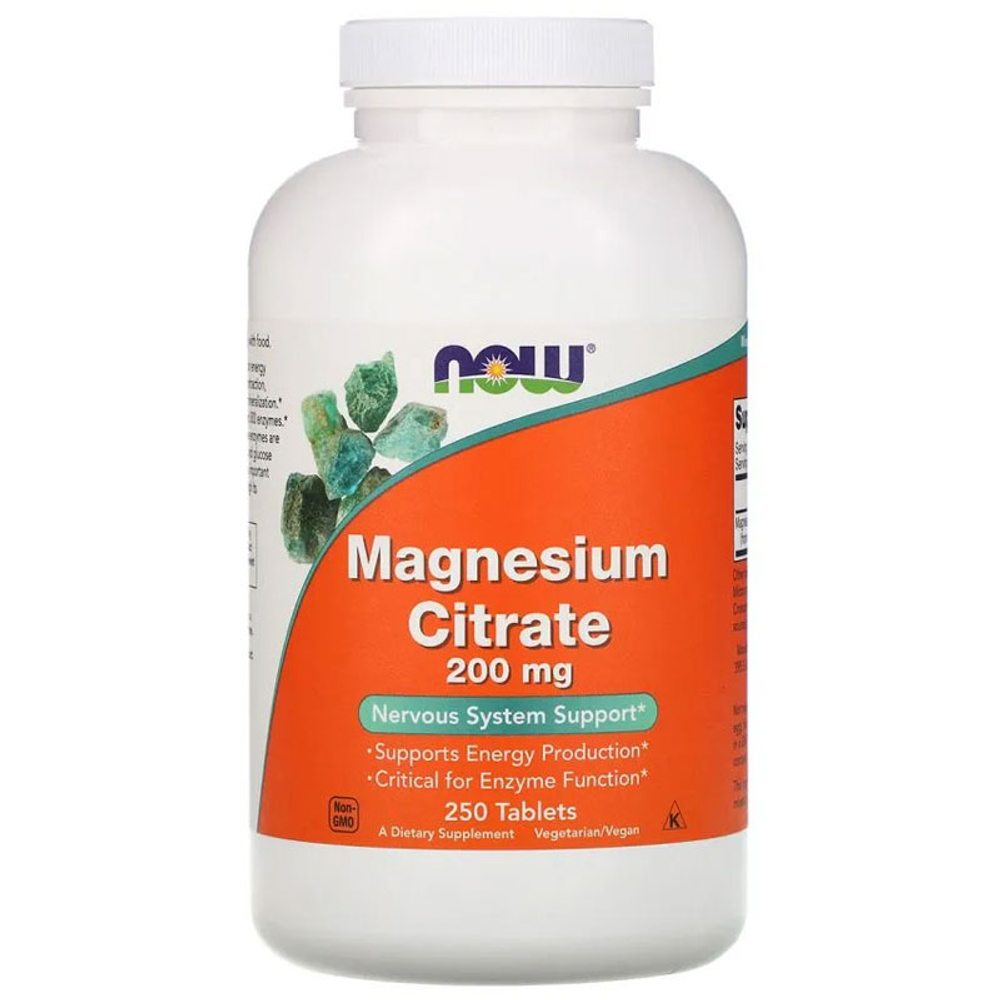 NOW Magnesium Citrate 200 мг. (250 таб.)