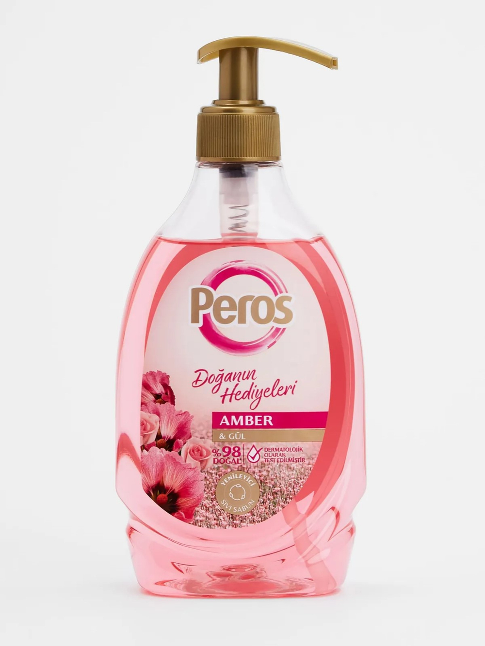 PEROS Жидкое мыло для рук с ароматом Амбры и Розы, 400гр