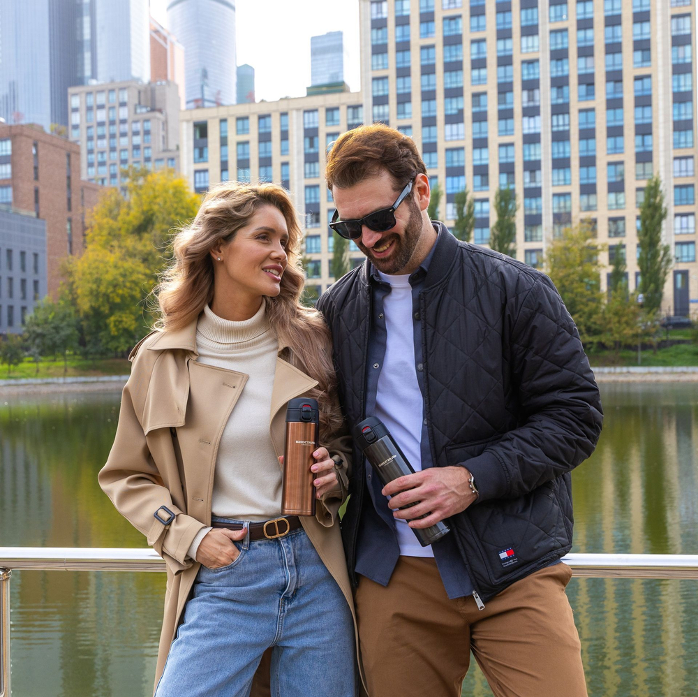 Термокружка Biostal Crosstown (0,42 литра), вороненая сталь