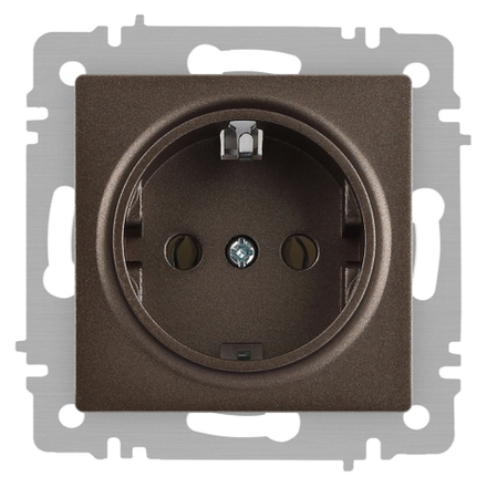 Розетка Intro Accent 6-202-08 2P+E Schuko 16А-250В IP20 СУ AL/CU бронза