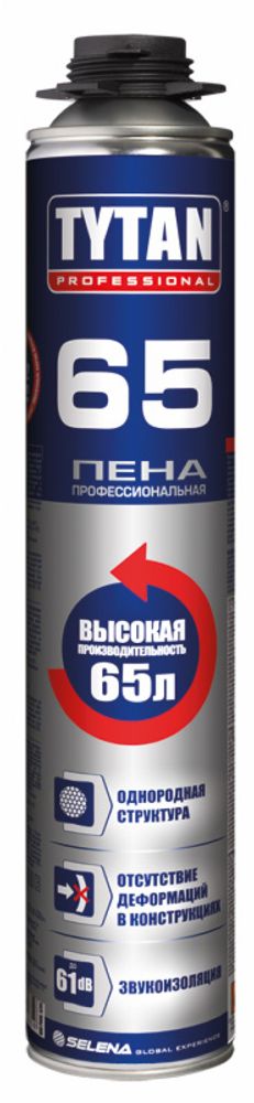 Пена монтажная TYTAN О2 профи 65л   750мл  52859/21079/06951