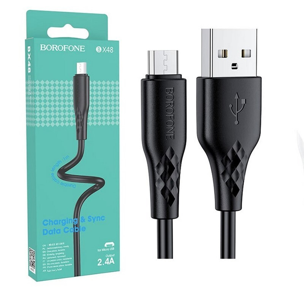 Кабель USB - Micro BOROFONE BX48 (черный) 1м