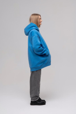 Свитшот oversize с капюшоном, Синий