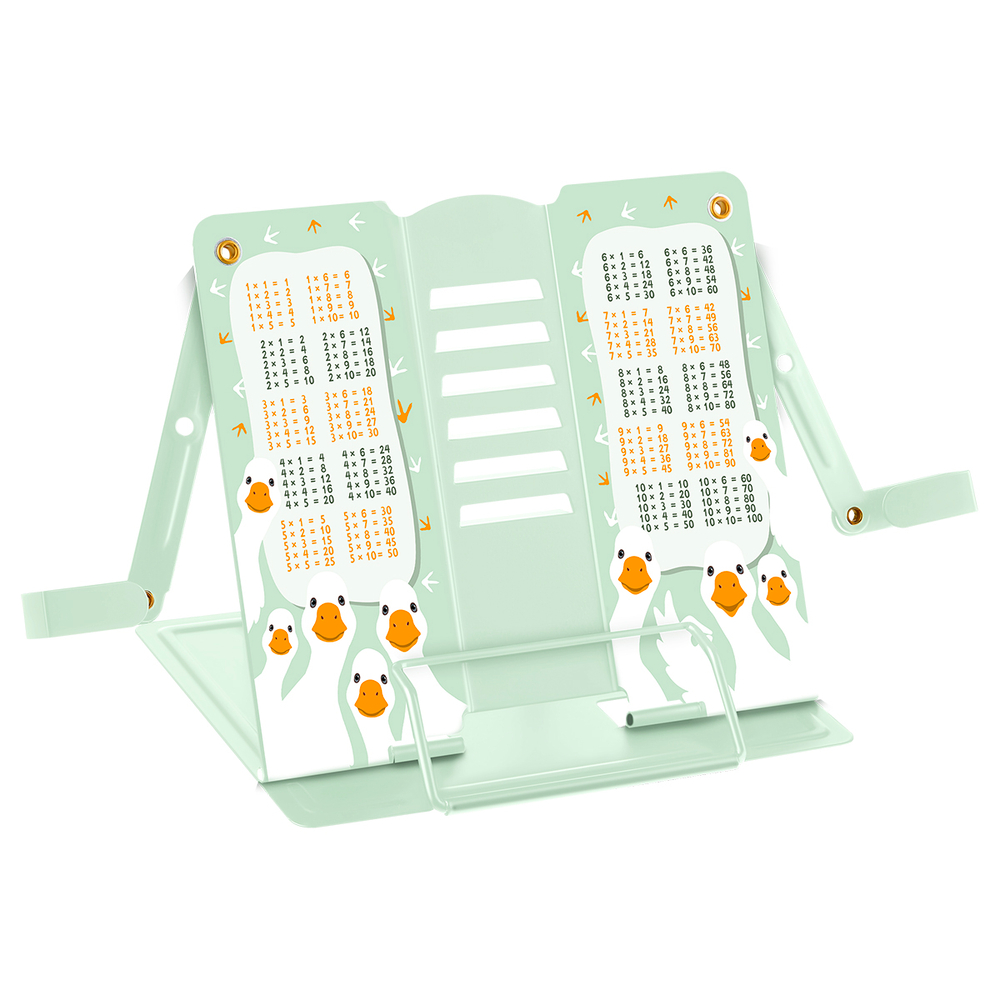 Подставка для книг "Гуси" СТАММ, металлическая, регулируемый угол наклона, с держателем