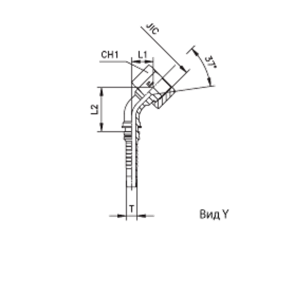 Фитинг DN 50 JIC (Г) 2.1/2 (45) Interlock