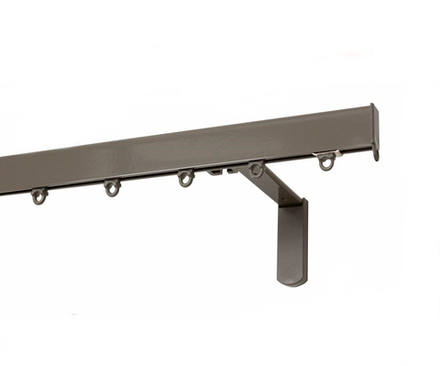 Карниз для штор профильный алюминиевый однорядный "Симпл" антрацит