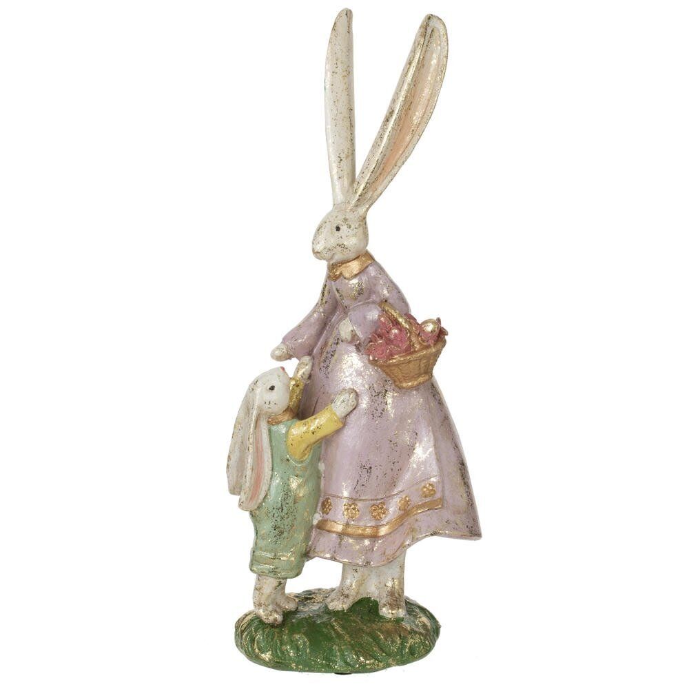 GAEM Фигурка декоративная "Зайчиха с зайчонком", L11 W9,5 H25 см