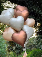 Сердце 18" Карамель, Сатин Fl