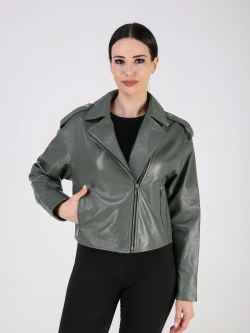 Кожаная куртка демисезонная косуха оверсайз