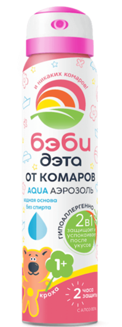 Аэрозоль Бэби-Дэта AQUA от комаров 2в1 от 1года 100мл