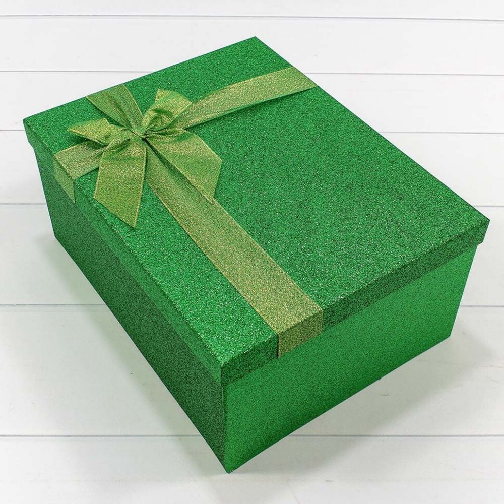 Коробка Прямоугольная зеленая Блеск 16,8*10,8*6,5