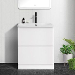 Тумба напольная с раковиной BelBagno ALBANO-700-2C-PIA-BL Bianco Lucido, раковина BB700/455-LV-MR-ALR