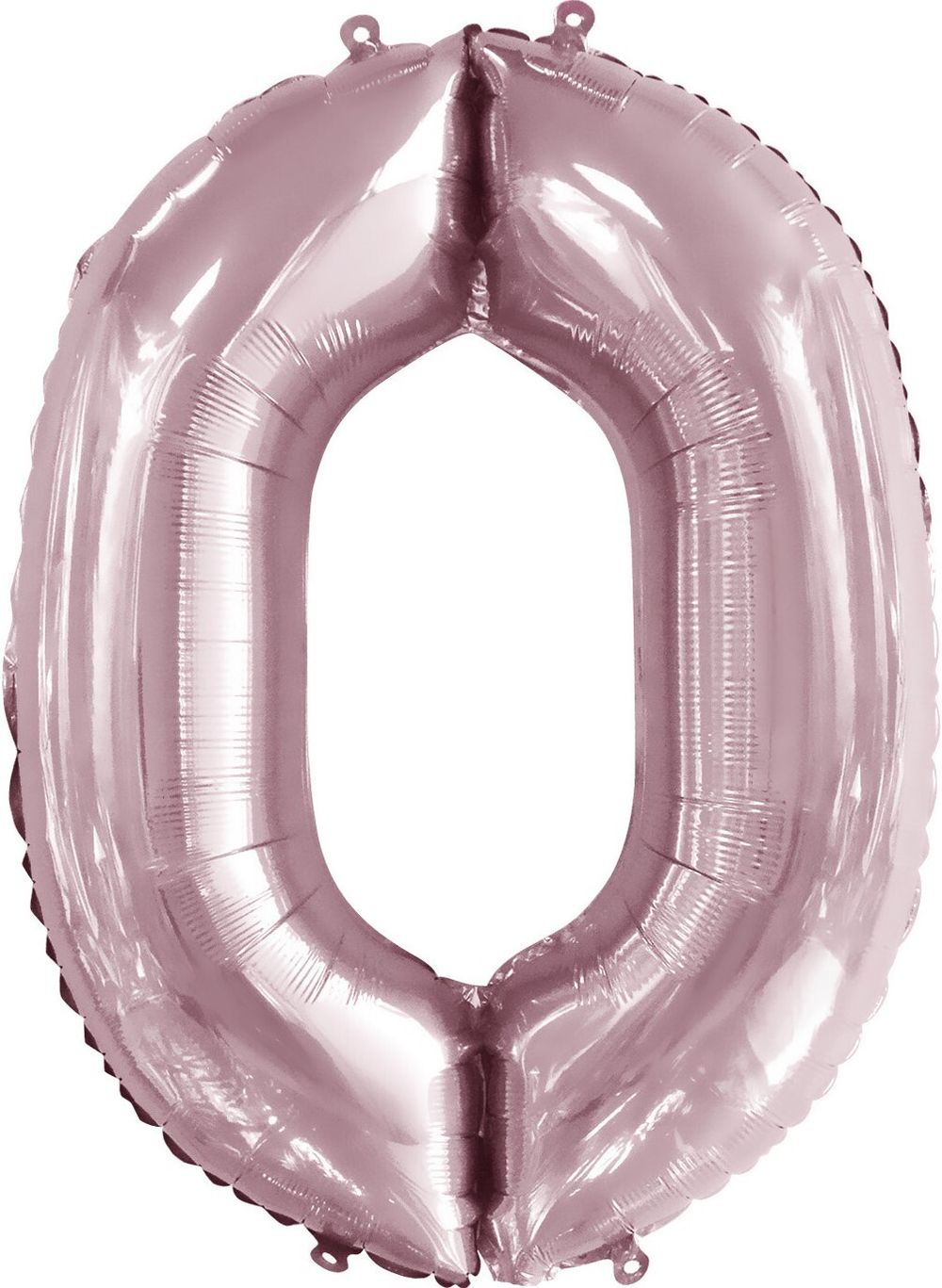 Шар (34"/86 см) Цифра, 0, Slim, Светло-розовый, 1 шт. в упак.