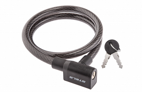 Трос-замок 12х800мм 84104 STELS с ключом, чёрный
