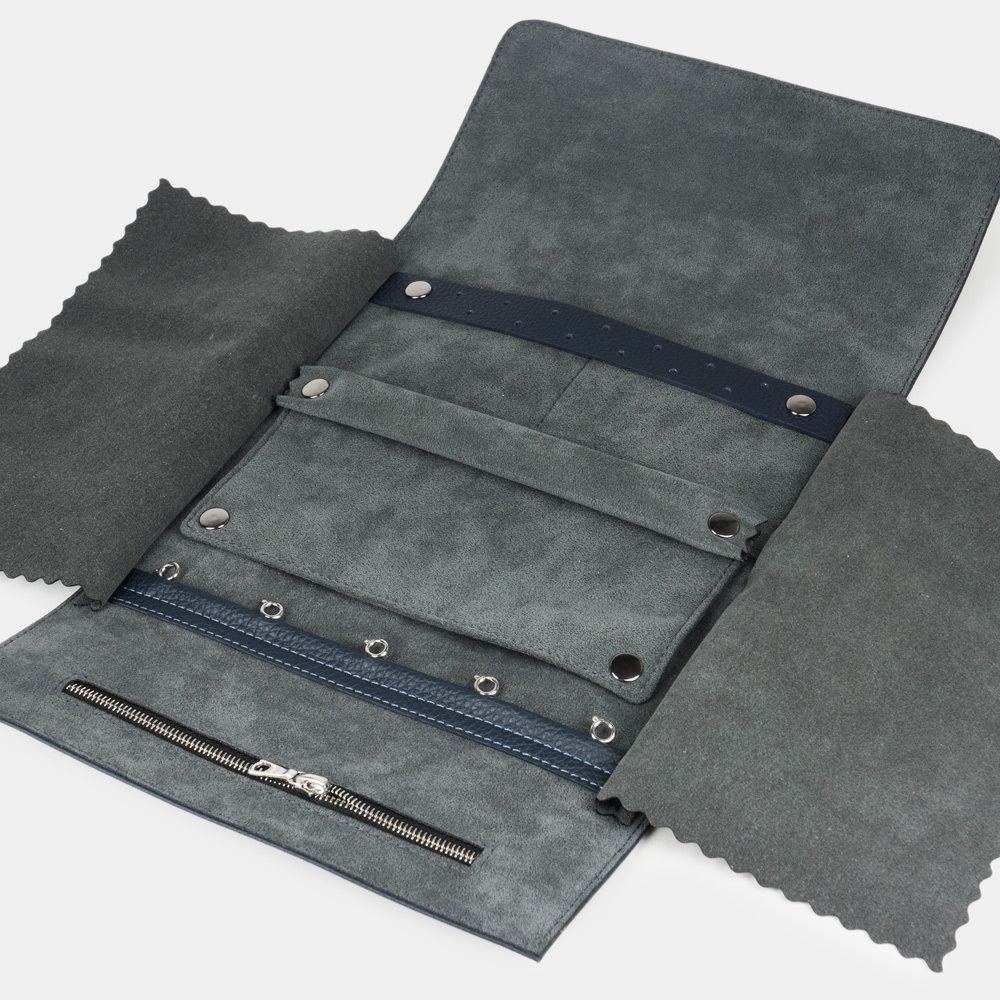 Чехол для ювелирных украшений Plier из кожи теленка, синего цвета