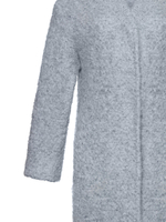 Женское пальто серое прямое из шерсти-букле