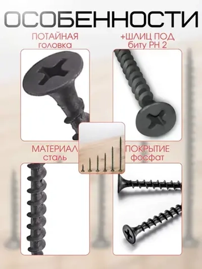 Набор саморезов 3.5 x 25, 32 мм 600 шт. 1 кг.
