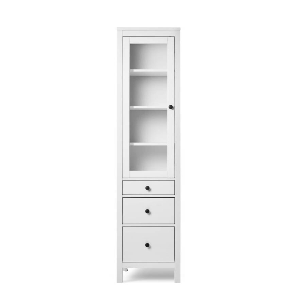 Шкаф-витрина Хемнэс Hemnes/Кымор, 3 ящика, 49х198х37 см, белый