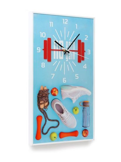 Настенные часы-постер "No pain no gain"