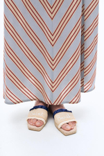 Шлепанцы жен. MC Saint Barth LUZ SQUARE STRAW 6111 соломенный с синим