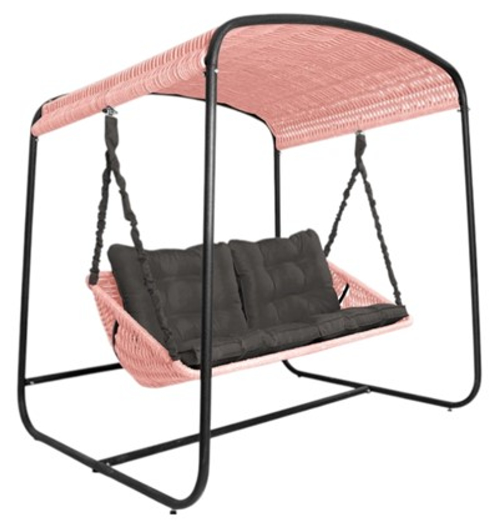 Качели DeckWOOD Sky Bed Lite (светло-розовый, подушка графит)