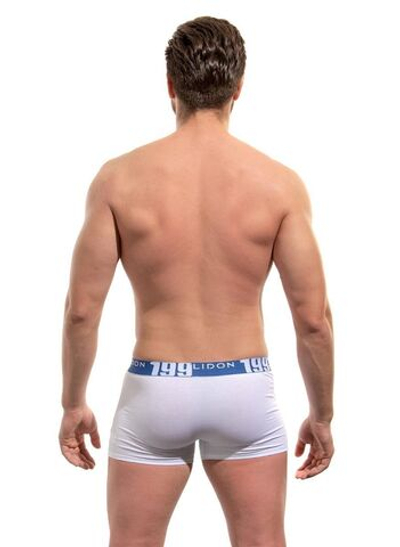 Хлопковые трусы-боксеры с принтом на резинке (Размер: L) (Цвет: белый)