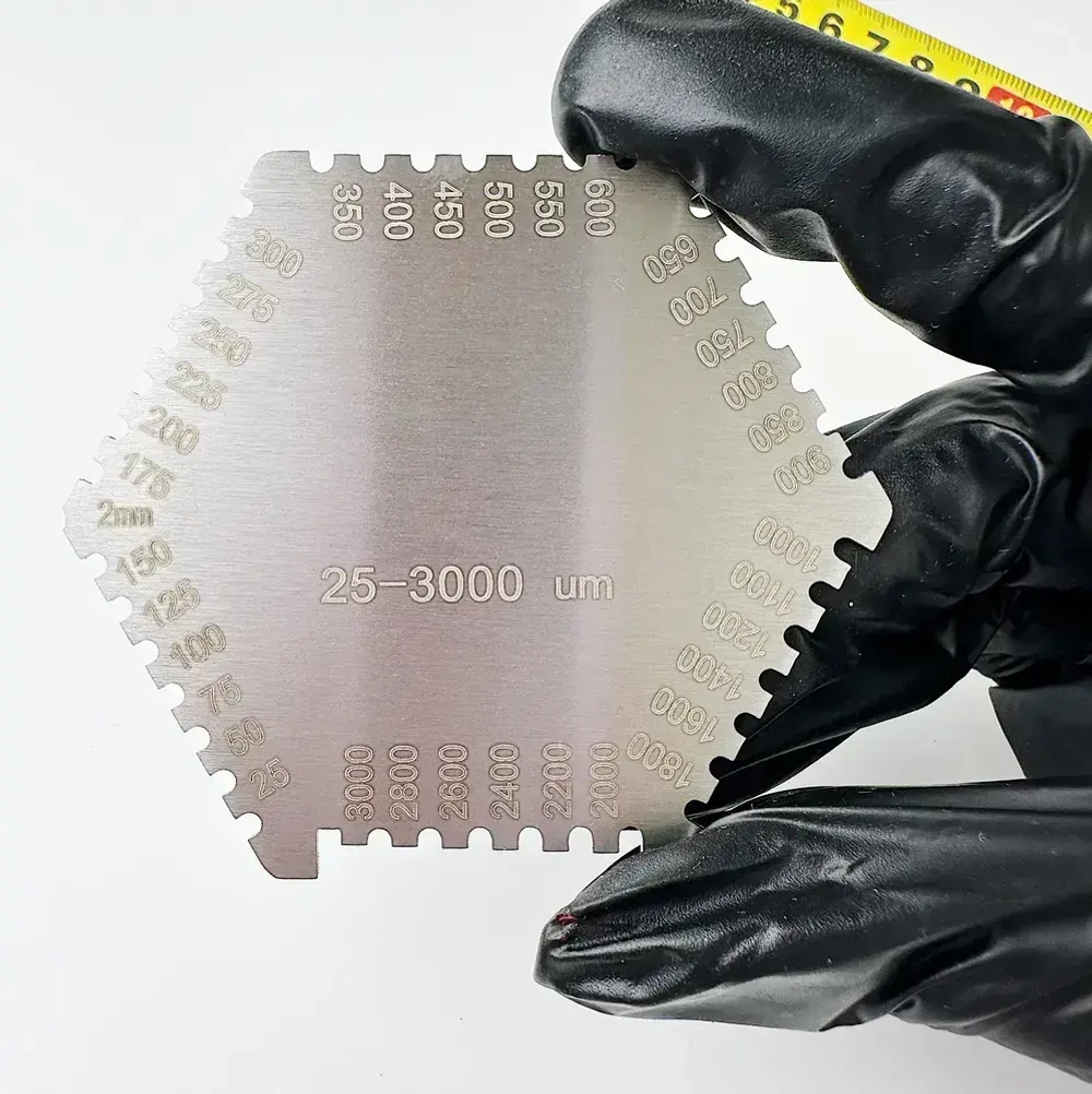 Гребенка для мокрой пленки. Толщинометр. Измерительный инструмент.