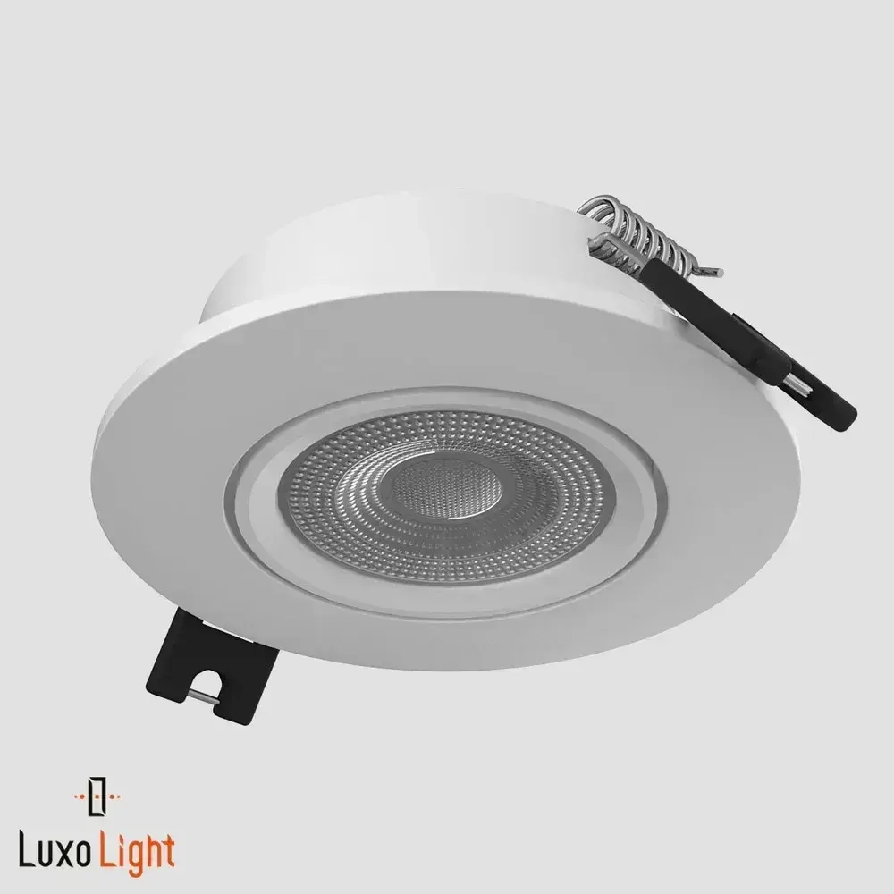 Светильник точечный встраиваемый LuxoLight Plast LUX0103700 потолочный круглый белый GU10