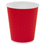 Стакан одноразовый бумажный 250/273 мл, D 80 мм, двухслойный, "Соты", красный, КОМПЛЕКТ 50 шт., холодное/горячее, WELDAY (ВЭЛДЭЙ), 702702