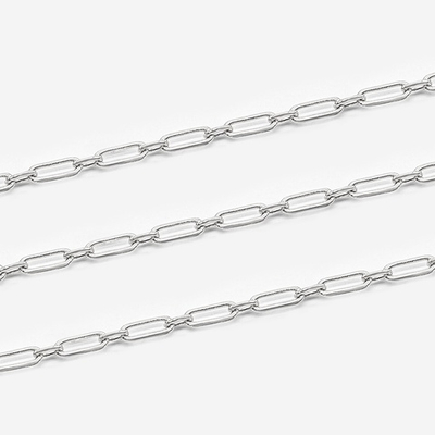 1983-р Цепь "Анжелика", овальное звено 8*3мм, родий