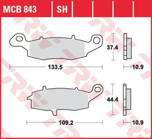 Колодки тормозные дисковые TRW MCB843SH