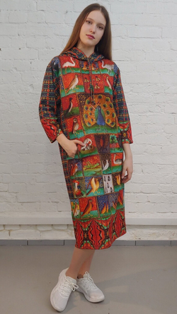 Платье "Бестиарий с павлином"