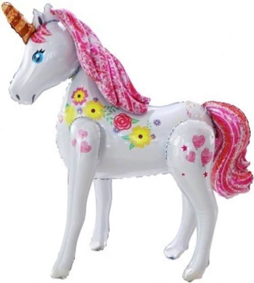 Шар (51""/130 см) Ходячая Фигура, Цветочный единорог, 1 шт. в упак. З86