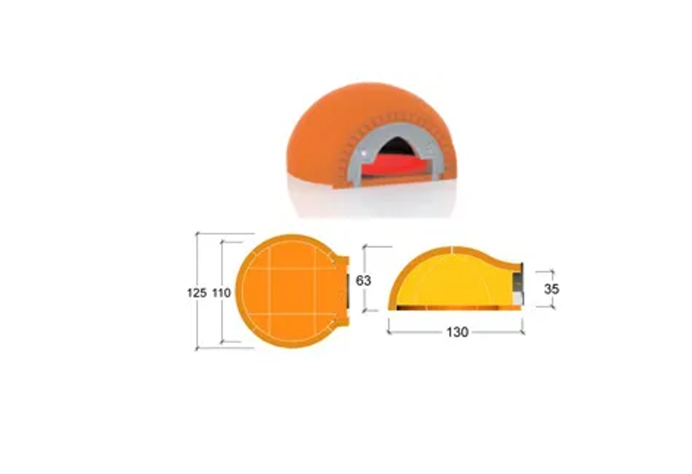 Печь для пиццы на дровах ALFA PIZZA SPECIAL PIZZERIA SFERA 120