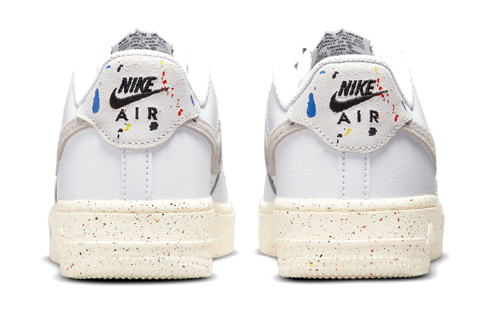 Nike Air Force 1 Low LV8 3 synthetic leather artificial leather casual wear-resistant non-slip lightweight low-top sneakers GS colorful splash ink white