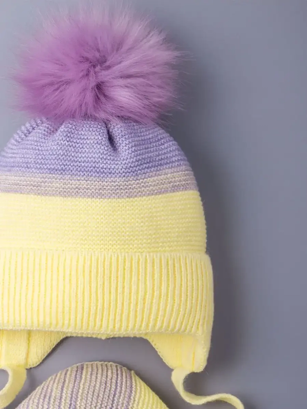 Шапка детская зимняя вязаная и шарф