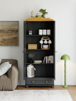 Шкаф витрина Бритта двухдверный серый/антик