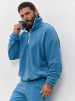 Свитшот "half zip" флисовый (голубой)
